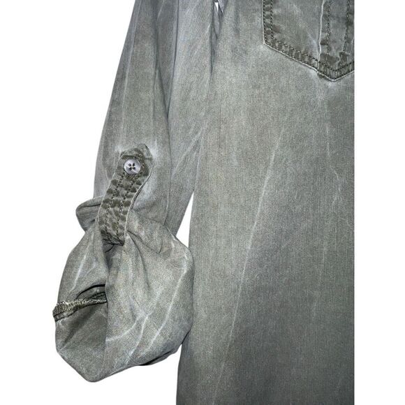 Express Chambray Black Acid Wash Tunic Shirt Dress Size XSmall XS - Picture 4 of 6